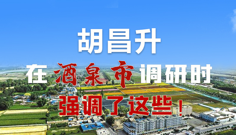 圖解|胡昌升在酒泉市調(diào)研時(shí)強(qiáng)調(diào)了這些！