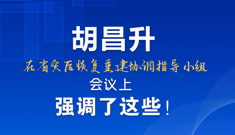 圖解|胡昌升在省災后恢復重建協(xié)調指導小組會議上強調了這些！