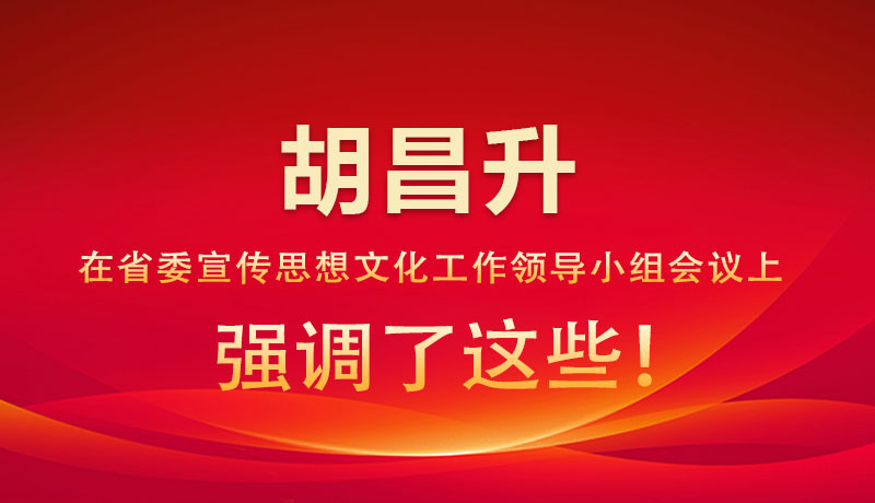 圖解|胡昌升在省委宣傳思想文化工作領(lǐng)導(dǎo)小組會議上強調(diào)了這些！