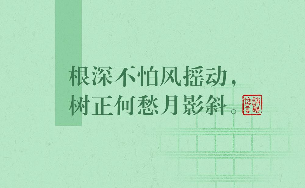 清風格言 | 根深不怕風搖動，樹正何愁月影斜